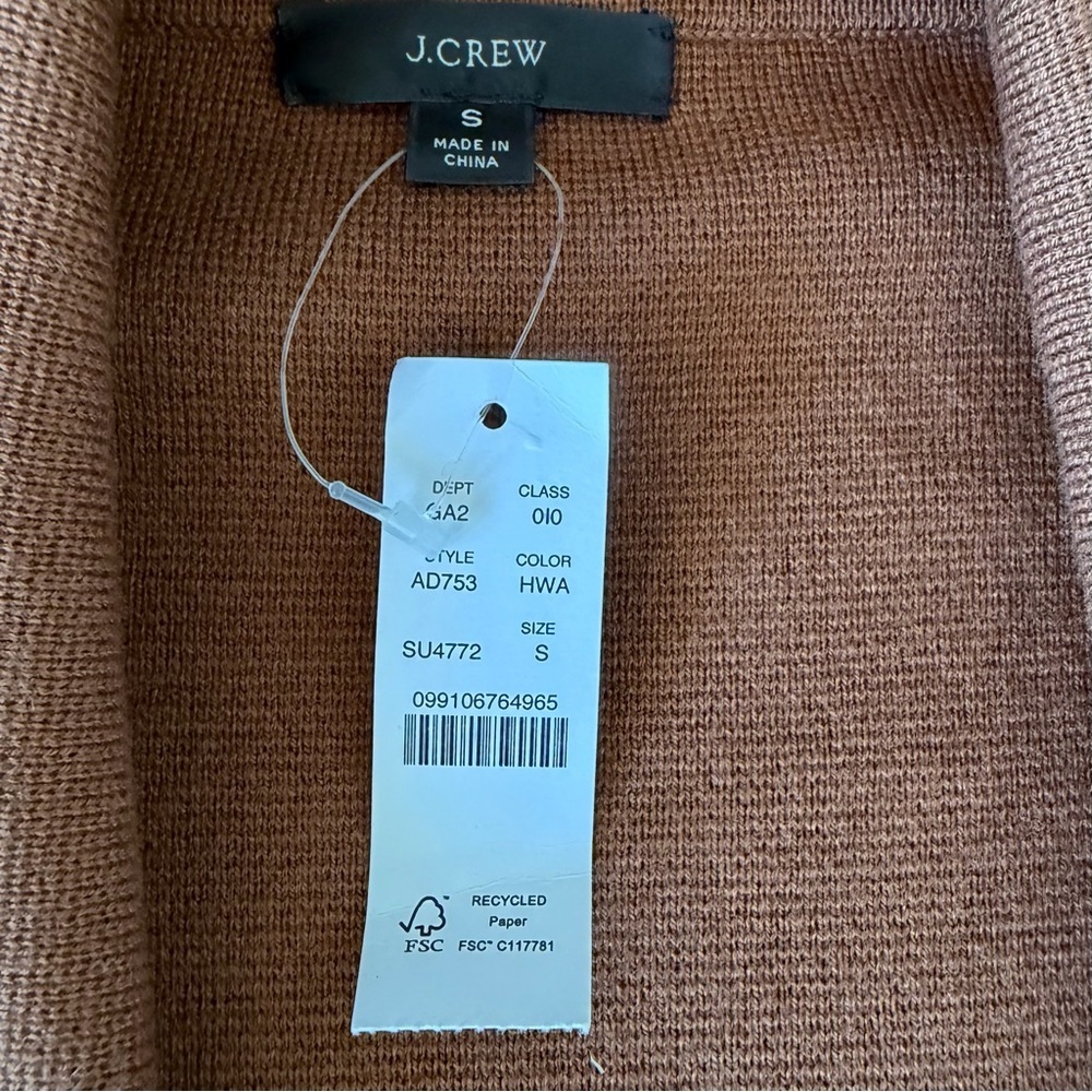 J Crew Ella Open Front Long Sweater Blazer size S NWT - Picture 6 of 8